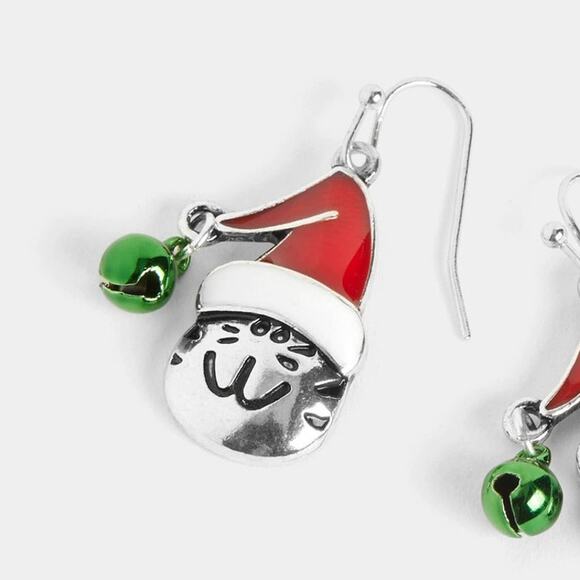 Santa Hat Cat Earrings Christmas - Picture 2 of 2